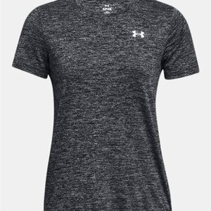 Under Armour Women's Tech Twist Black Grey Short Sleeve Shirt